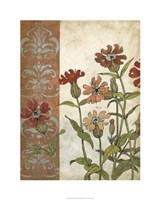Red Antique Floral II Fine Art Print