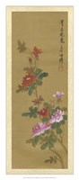 Oriental Floral Scroll IV - 32" x 32"