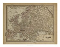 Vintage Map of Europe Fine Art Print