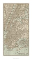 Tinted Map of New York Fine Art Print