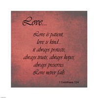 Love 1 Corinthians 13:4 Fine Art Print