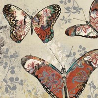 Patterned Butterflies II Framed Print