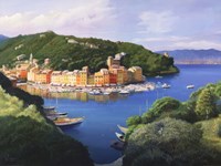 Vista dal monte di Portofino Fine Art Print