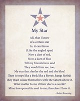 My Star by Robert Browning - color boarder Fine Art Print