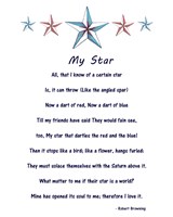 My Star by Robert Browning - white Fine Art Print
