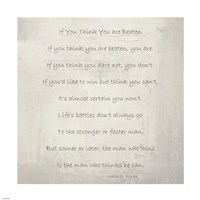 If You Think You are Beaten by Walter D. Wintle Fine Art Print