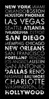 USA Cities Black Fine Art Print