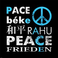 Blue Peace Square I Fine Art Print