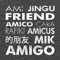 Friend Square Gray Fine Art Print