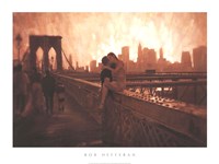 Les Amoureux De Brooklyn Bridge Fine Art Print