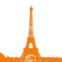 Orange Eiffel Tower Fine Art Print