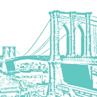 Aqua Brooklyn Bridge Fine Art Print