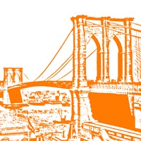 Orange Brooklyn Bridge Fine Art Print