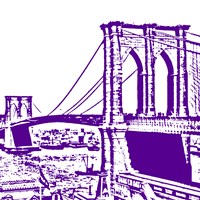Purple Brooklyn Bridge Fine Art Print