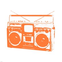 Orange Boom Box Fine Art Print