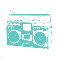 Aqua Boom Box Fine Art Print