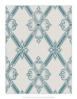 Ornamental Pattern in Teal II Fine Art Print