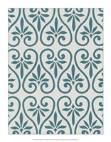 Ornamental Pattern in Teal IX Fine Art Print