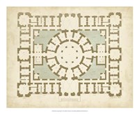 Plan in Taupe & Spa II Fine Art Print