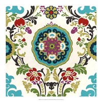 Jewel-tone Damask IV Framed Print