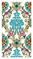 Jewel-tone Damask V Framed Print