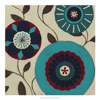 Blue Blossom Fresco III Fine Art Print