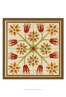 Floral Folk Tile II Fine Art Print
