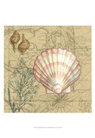 Coastal Map Collage I Fine Art Print