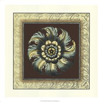 Brown & Blue Rosettes II brown Fine Art Print