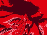 Amaryllis Pistils up close on Red Fine Art Print