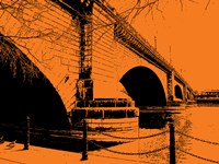 London Bridges on Orange Fine Art Print