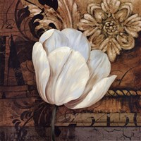 18" x 18" White Tulips
