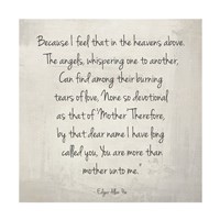 More Than Mother by Edgar Allan Poe Fine Art Print