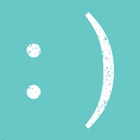 Aqua Smiley Fine Art Print