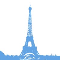Blue Eiffel Tower Fine Art Print