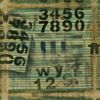 Layered Teal Numbers Fine Art Print