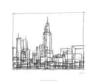 Wire Frame Cityscape II Fine Art Print