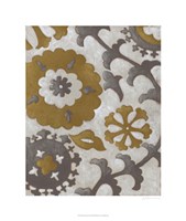 Ochre Suzani I Framed Print