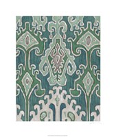 Emerald Ikat II Framed Print