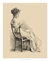 The Wall Flower by Charles Dana Gibson - 18" x 22", FulcrumGallery.com brand