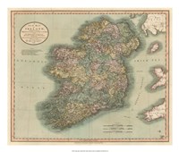 Vintage Map of Ireland Fine Art Print