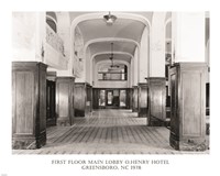First Floor Main Lobby O. Henry Hotel Greensboro NC 1978 Fine Art Print