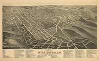 Winston Salem, North Carolina in 1891 Fine Art Print