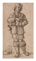 A Young Peasant Holding a Jar Fine Art Print