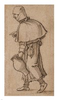 A Peasant Woman Carrying a Jug Fine Art Print
