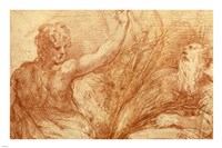 Studies of Saints John the Baptist and Jerome Fine Art Print