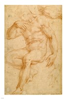 Studies of a Male Nude, a Drapery, and a Hand Fine Art Print