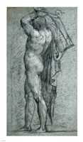 Nude Man Carrying a Rudder on His Shoulder Fine Art Print
