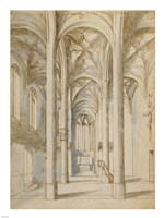 Interior of a Gothic Church Fine Art Print