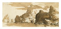 A View of Mountains across a Lake Fine Art Print